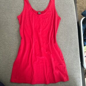 Red mini dress